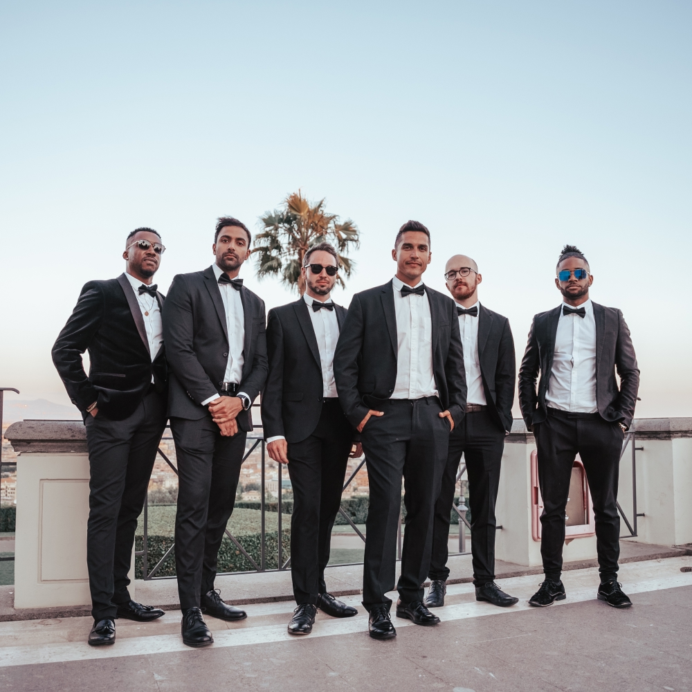 The band at the beautiful Villa Miani in Rome, ready to rock the party!